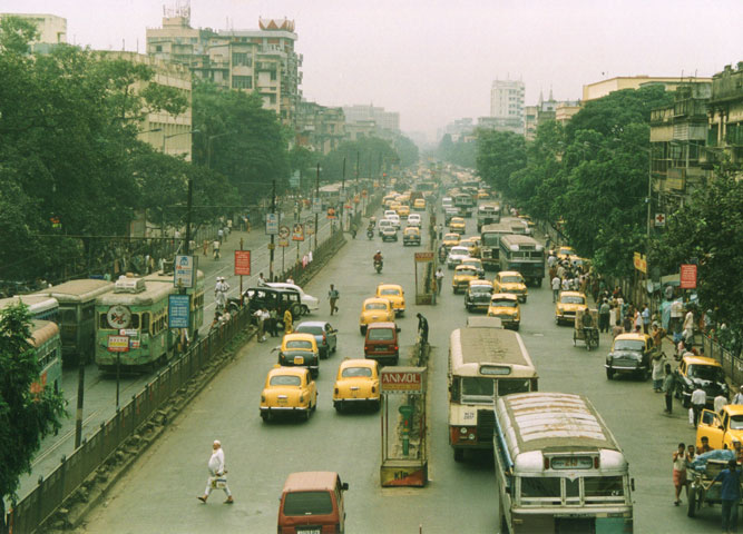 Taxis on the streets of Kolkata Calcutta India