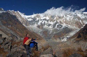 Annapurna Base Camp clouds over mountains Nepal