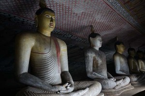 Buddha statues at Dambulla caves