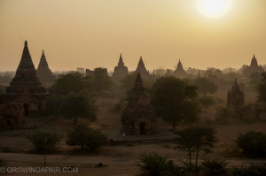 Sunrise over Bagan temples