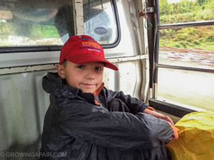 In the back of a truck in Myanmar