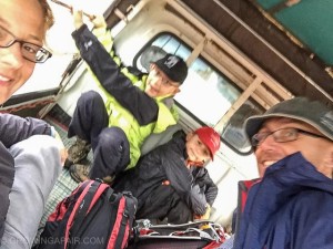 In the back of a truck in Myanmar