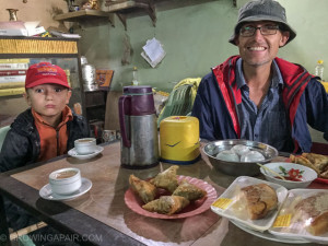 Waiting for a bus in a tea house in Myanmar