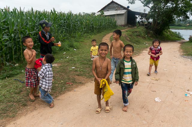 Local kids in a Phong Nha village, Vietnam