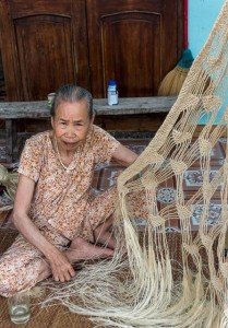 Old lady weaving