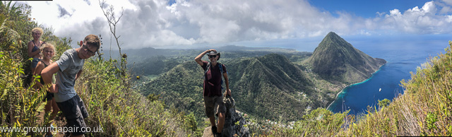 At the top of Petit Piton